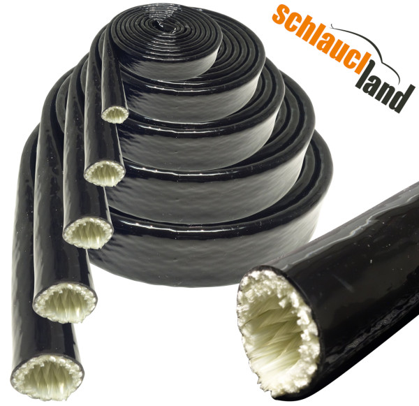 Hitzeschutzschlauch Silikon-Titan schwarz Meterware