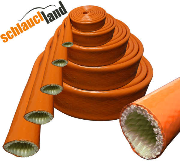 Hitzeschutzschlauch Silikon-Titan rot Meterware