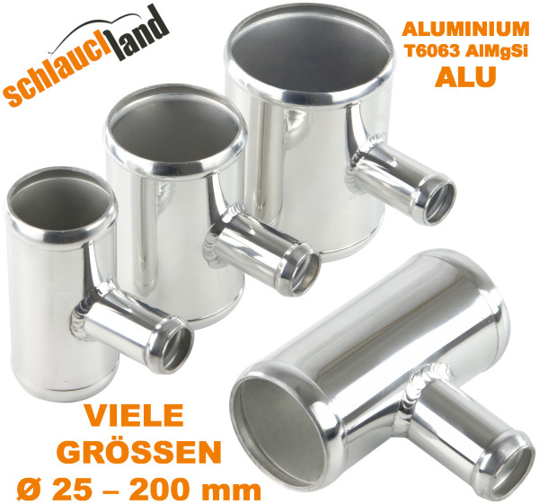 Alu-T-Stück Auslass 25mm