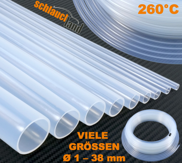 PFA Schlauch TEFLON PTFE Meterware ID 1-38mm - 260°C *** Chemiekalienschlauch