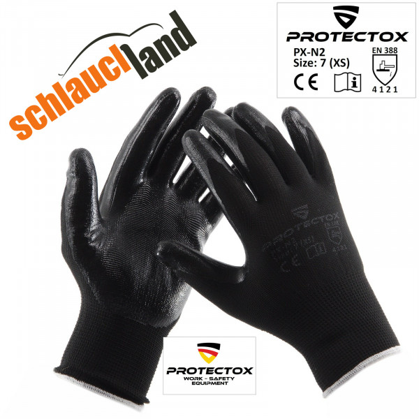Arbeitshandschuhe Nitril PROTECTOX PX-N2 schwarz