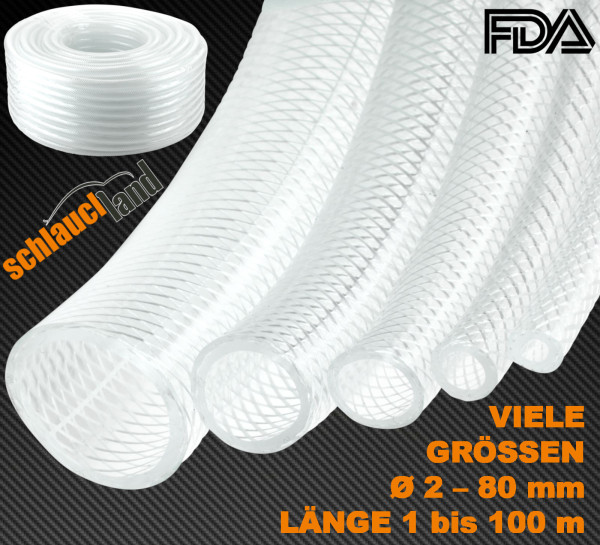 PVC SCHLAUCH FDA lebensmittelecht *** Gewebeschlauch Luftschlauch Benzinschlauch