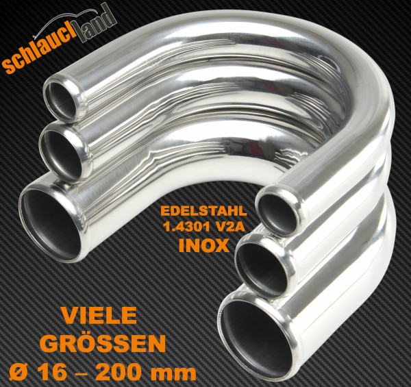 Edelstahl-Bogen 180° V2A