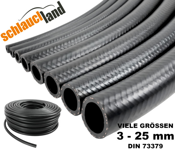 NBR Kraftstoffschlauch Benzinschlauch Ø 3-25mm Öl Biodiesel bis 100°C